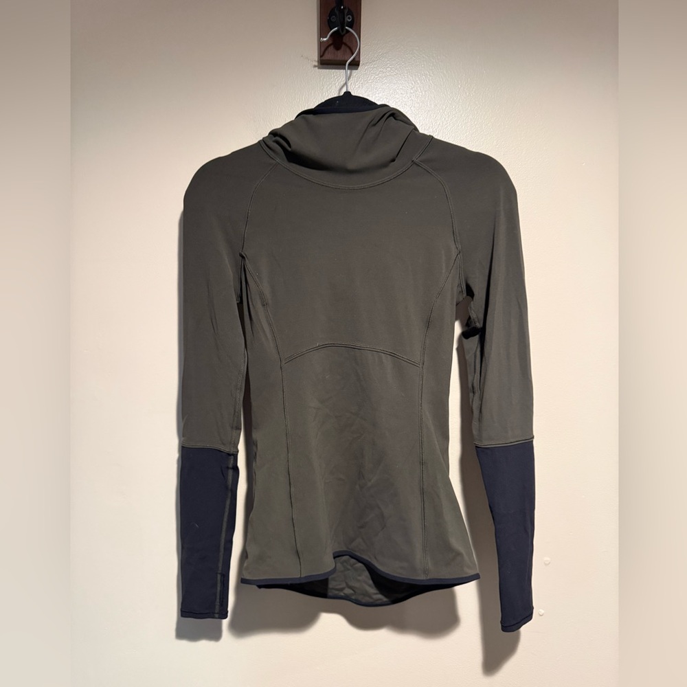Lululemon Shape Up Pullover Green Black Hoodie nulu - Picture 2 of 9